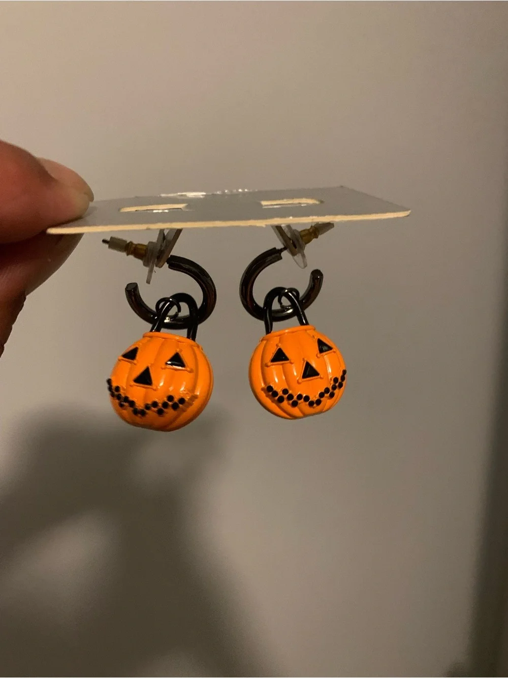 🆕- Orange Pumpkin Jack-O'-Lantern Hoop Earrings for Women